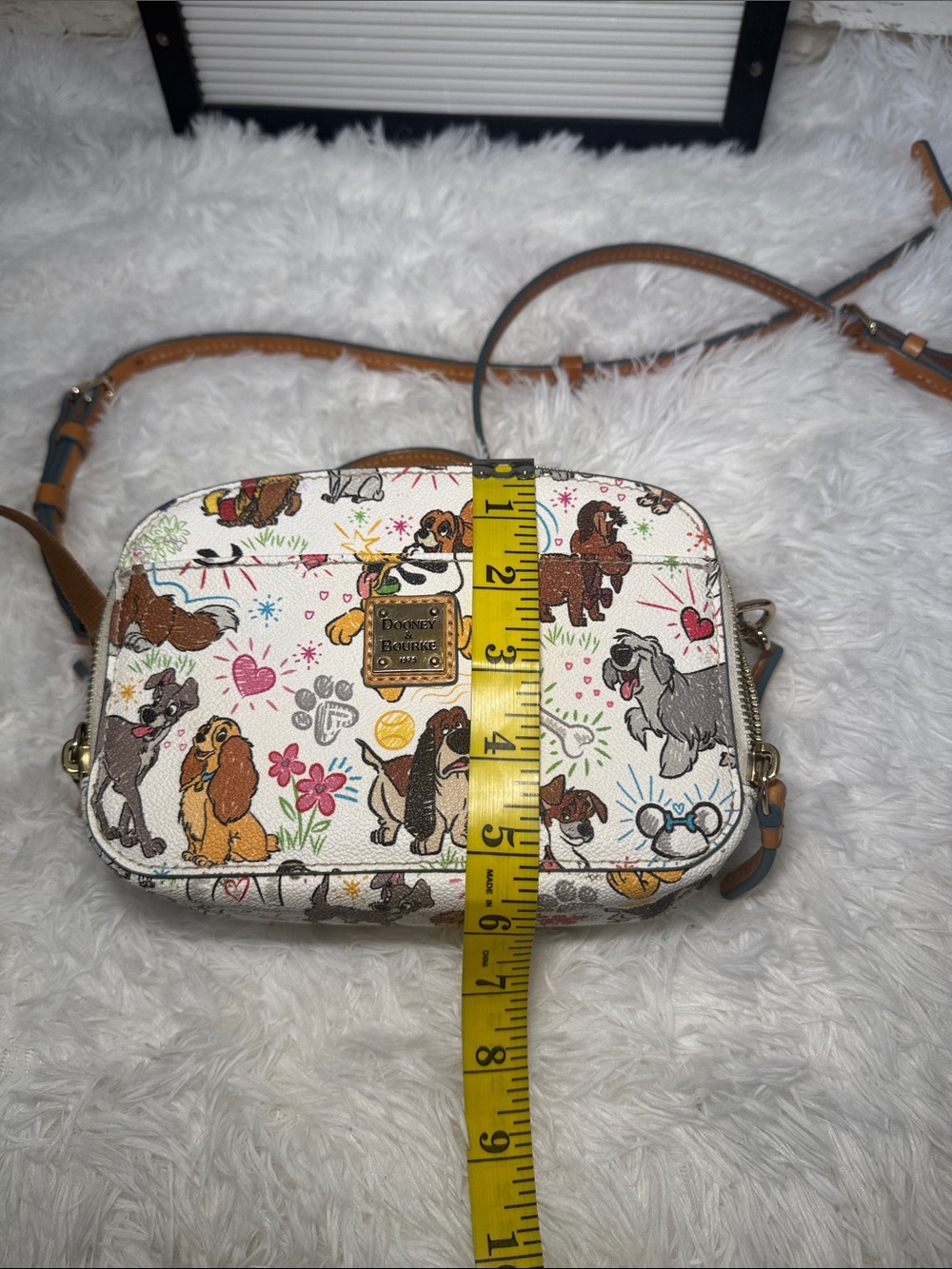 Disney Dooney and Bourke Dogs Paw Prints Sketch Ambler Crossbody Bag - Picture 12 of 16